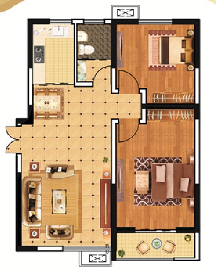 浙商·城市之星2室2廳1衛(wèi)95.32㎡