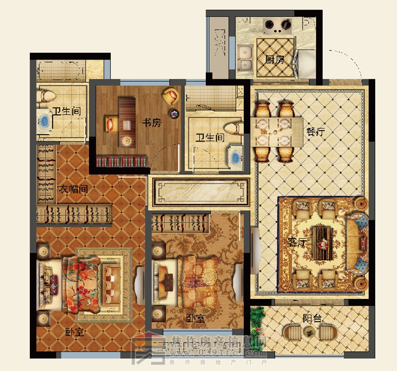 中梁·首府3室2廳2衛(wèi)108㎡