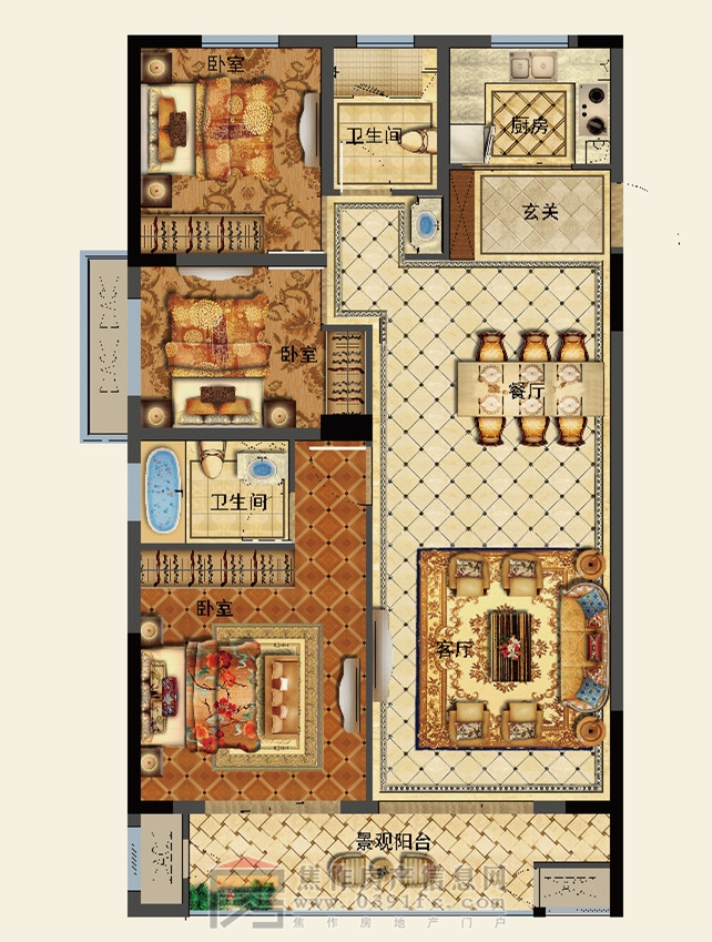 中梁·首府3室2廳2衛(wèi)116㎡