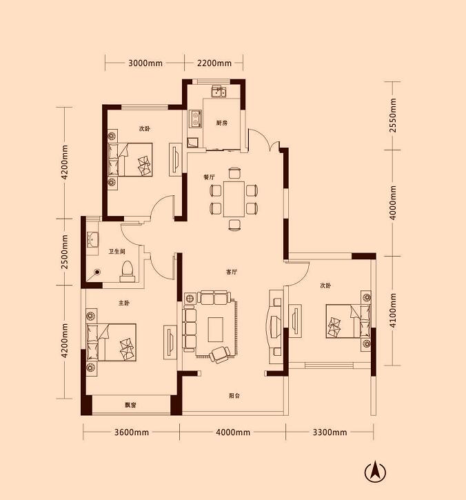  金山東方花園4期三室兩廳衛(wèi)(約116.19m)