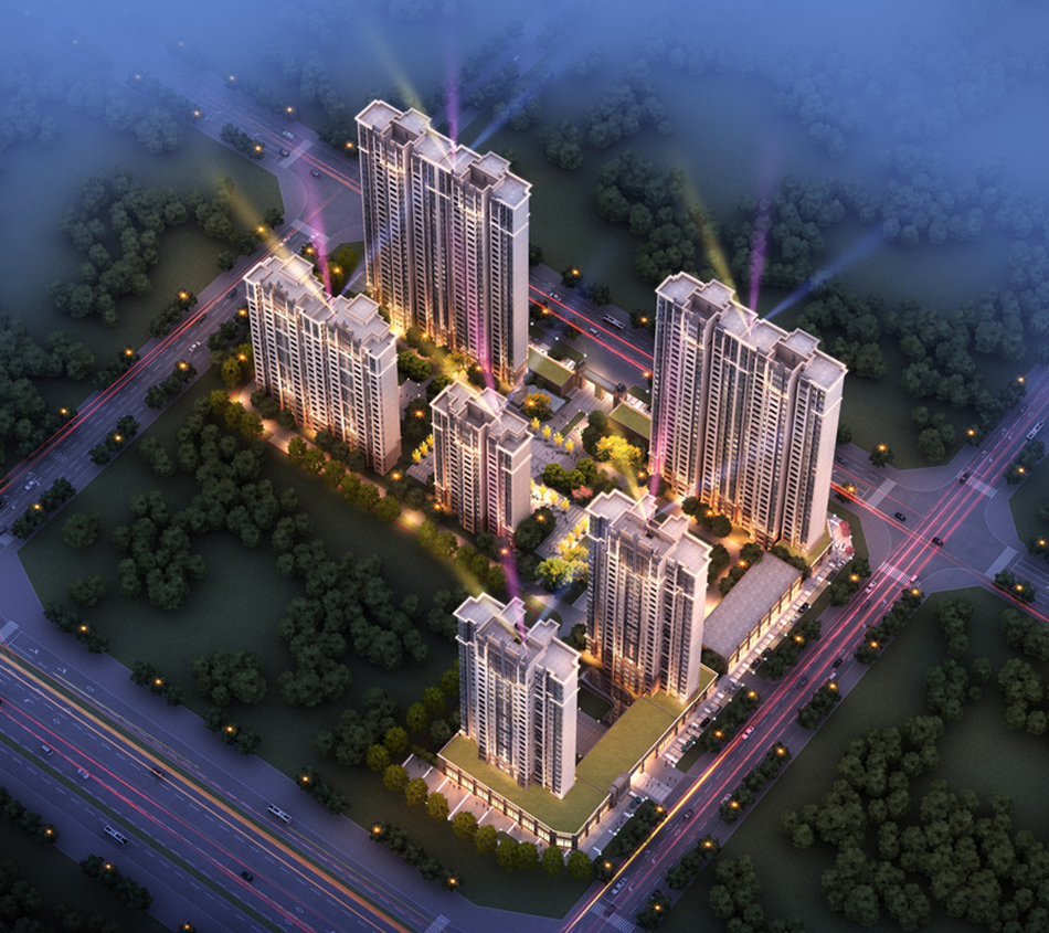 時代華庭鳥瞰圖夜景