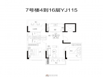 翡翠灣 7號樓4到16層YJ115-01(雅致四室兩廳兩衛(wèi)戶型)