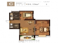 大中海·國(guó)濱城 C戶(hù)型 兩室兩廳一衛(wèi) 94.19㎡