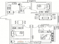 金德利公館5#東戶(hù)三室兩廳兩衛(wèi)126.29㎡