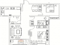 金德利公館7#2單元中戶(hù)三室兩廳一衛(wèi)109.53㎡
