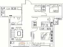 金德利公館7#3單元中戶(hù)三室兩廳一衛(wèi)110.3㎡