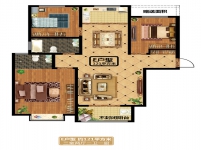 征云·悅景E戶型三室兩廳兩衛(wèi)約121㎡