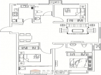 金德利公館7#1單元東戶(hù)三室兩廳兩衛(wèi)127.48㎡